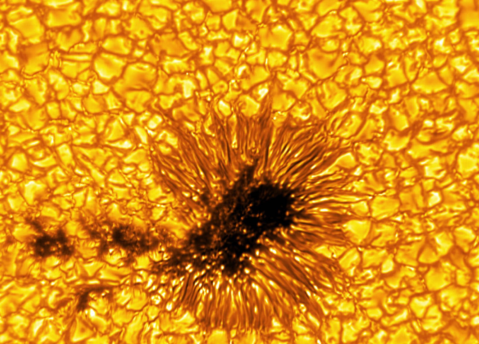 Sunspots the size of Earth or bigger.