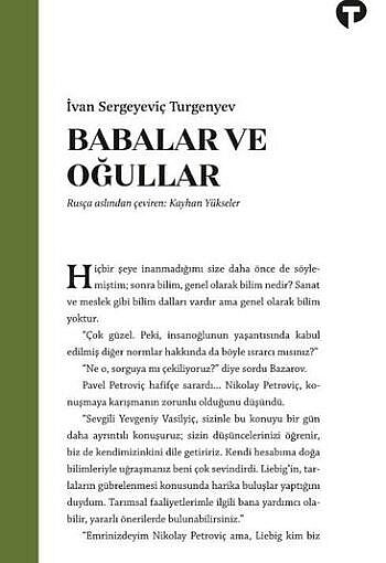 Babalar ve Oğullar – İvan Sergeyeviç Turgenyev Kitap Hakkında